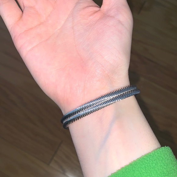 Black Onyx Stone End Caps Cable Bracelet - Picture 2 of 15